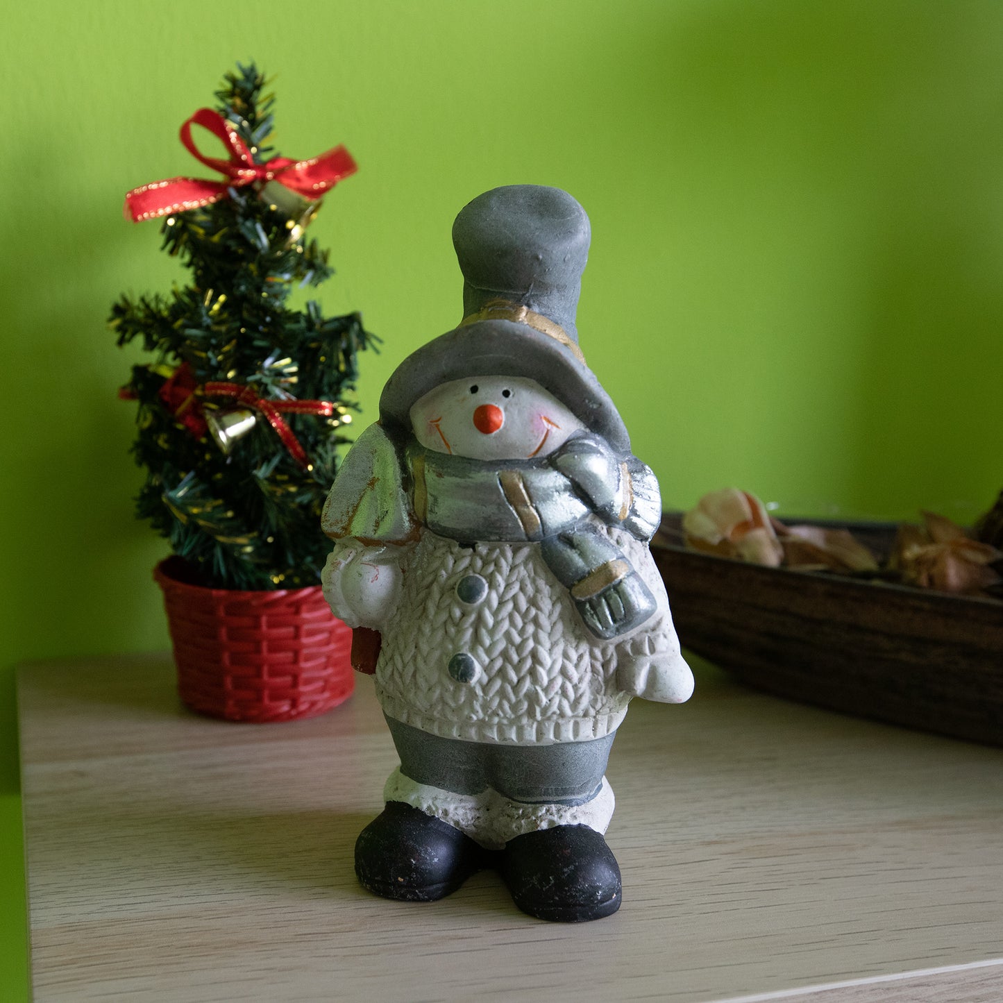 Deko-Figuren Weihnachtsmann und Schneemann 16 cm