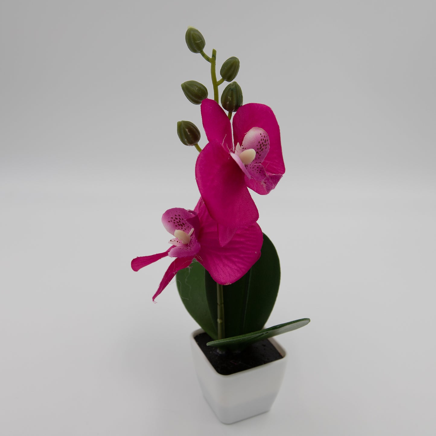 Kunstblume Orchidee mit Topf Weiß 5,5x5,5
