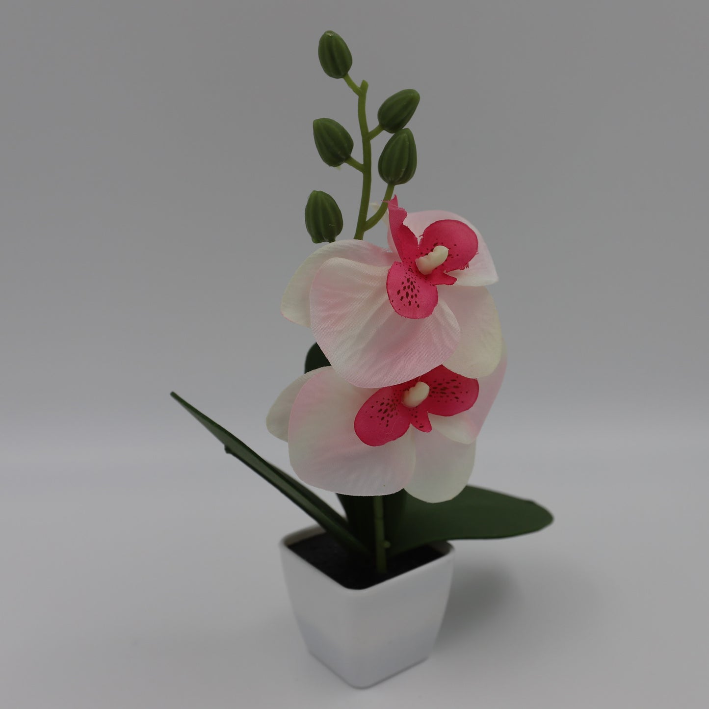 Kunstblume Orchidee mit Topf Weiß 5,5x5,5