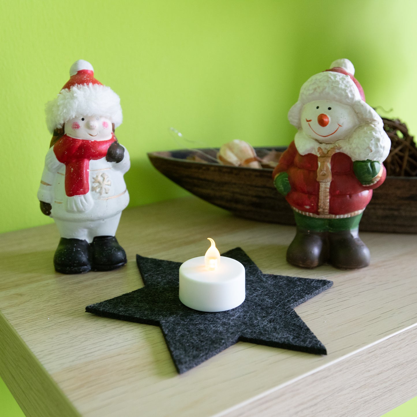 2x LED Teelichter Flackern Gelb