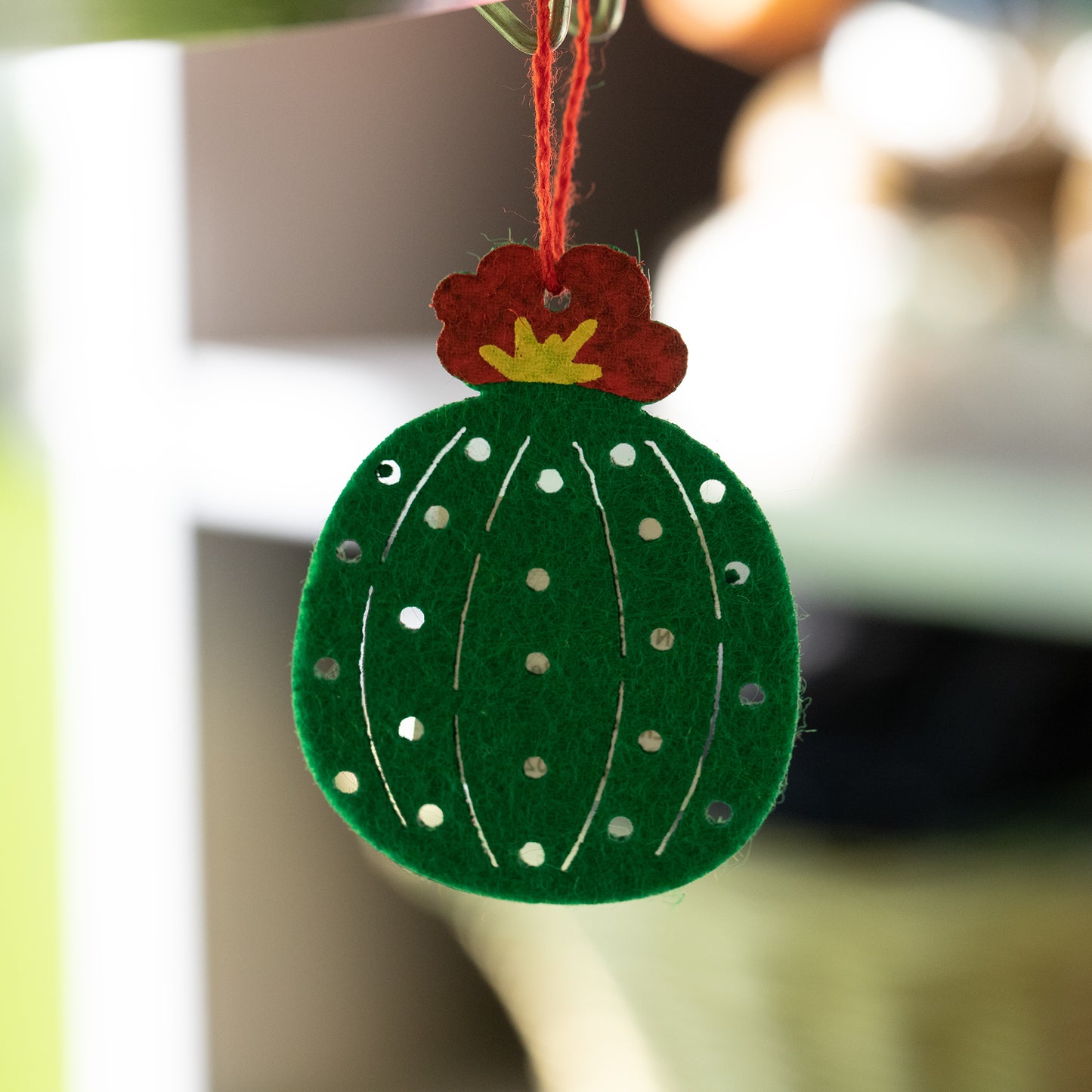 4x Hängedeko Kaktus Frucht 5x6 cm