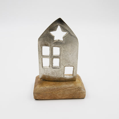Deko-Aufsteller Haus 7,5x5x11,5 cm handgemacht
