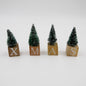 4x Mini Deko-Aufsteller Tannen XMAS 2,5x2,5x7,5 cm