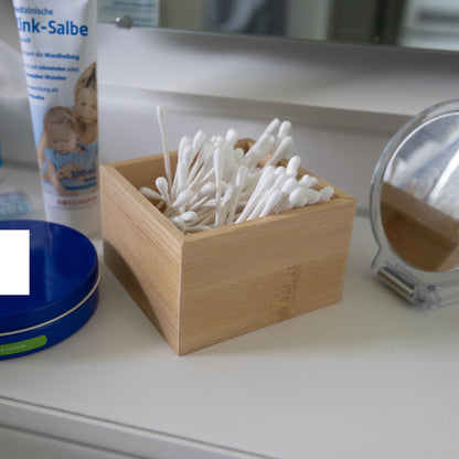 Bol para cosméticos de madera de 9,5 x 9,5 cm
