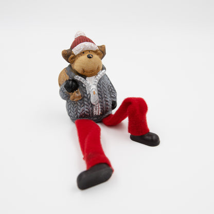 Deko-Figur Kantenhocker Rentier und Schneemann 8 cm