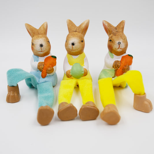Figura decorativa conejito de Pascua sentado en el borde 4,5x9 cm