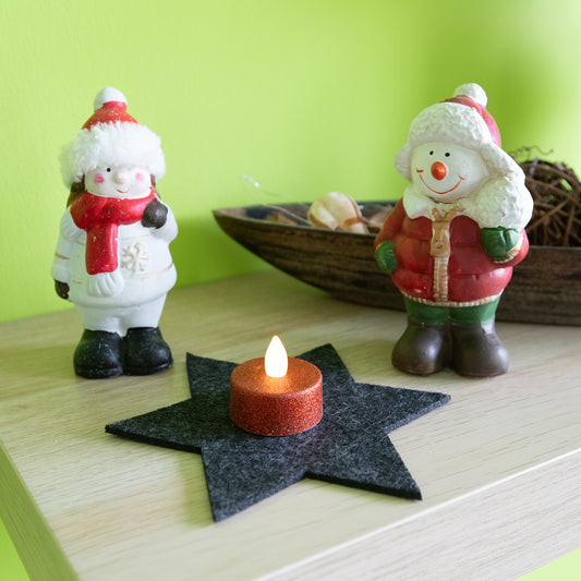 2x LED Teelichter Glitzer