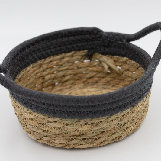 Seegraskorb mit Baumwollband 18x7 cm