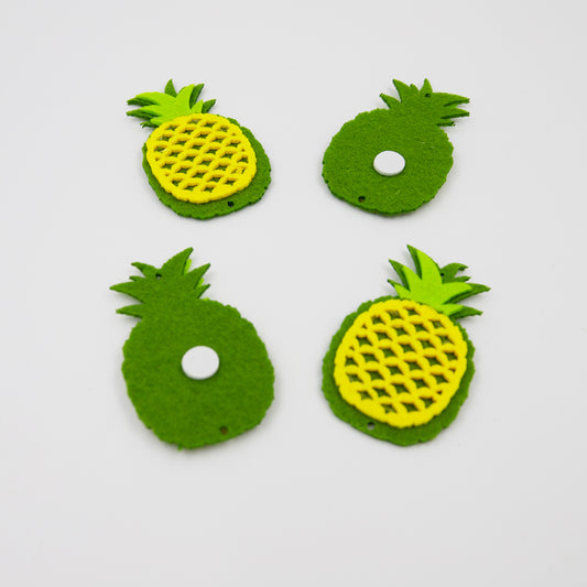 4x Dekosticker Ananas 4,3x7 cm