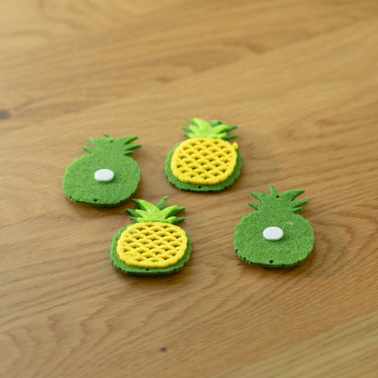 4x Dekosticker Ananas 4,3x7 cm