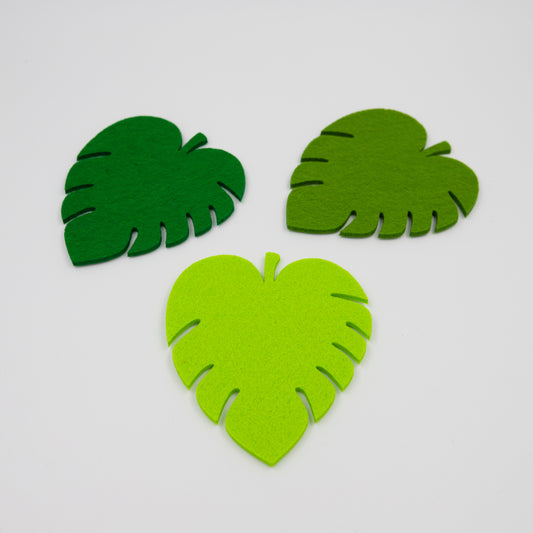 3x Dekomatte Blatt 9,5x11 cm