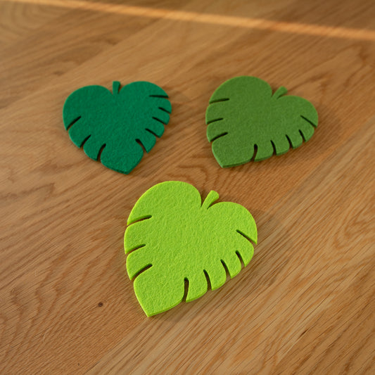 3x Dekomatte Blatt 9,5x11 cm