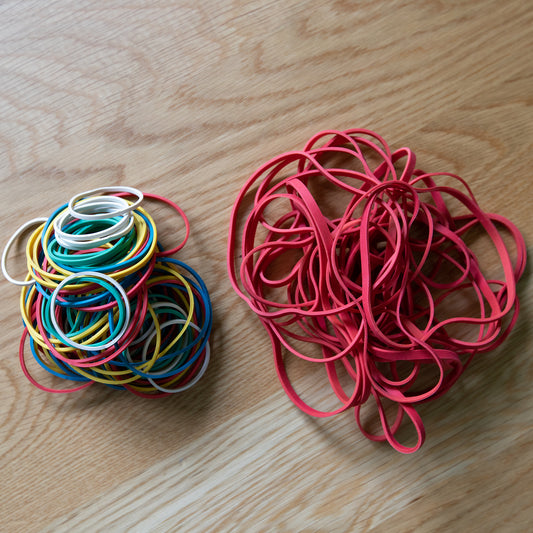 Gummiringe 50g Bunt oder Rot