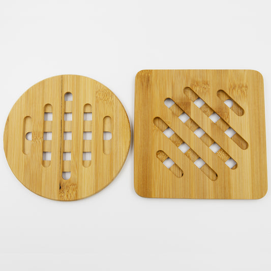 Topfuntersetzer aus Holz in Rund oder Quadratisch